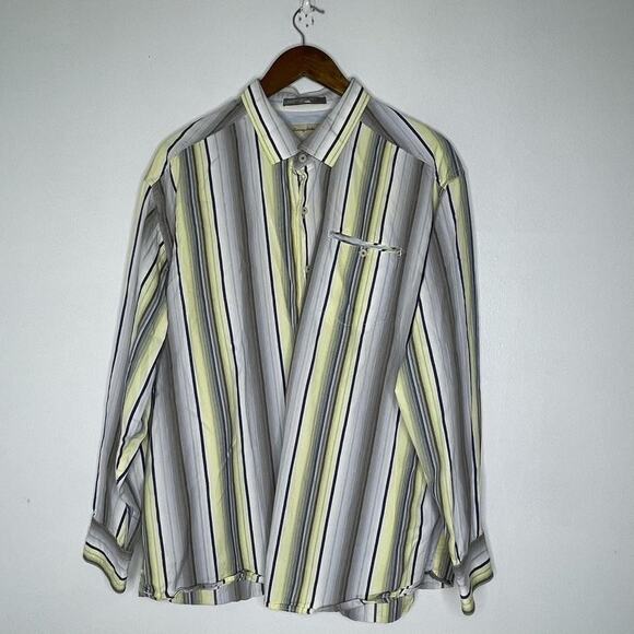 Tommy Bahama Shirt Mens 2XL Striped Silk Cotton Blend Button Up Casual - Picture 1 of 6